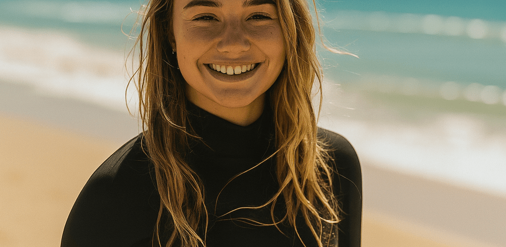 Woman Surfer wearing surfing clothes